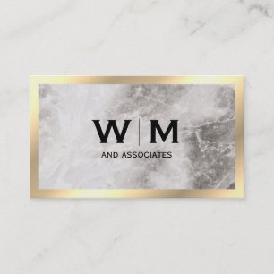 Monogram   Executive Gold Border Marmer Visitekaartje