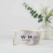 Monogram | Executive Gold Border Marmer Visitekaartje (Staand voorkant)