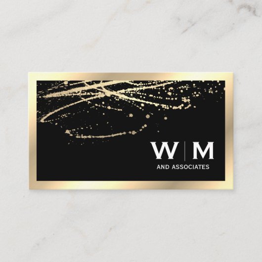 Monogram | Executive Gold met Gold Spatter Visitekaartje (Voorkant)