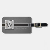 Monogram Executive Gray Leather Style Bagagelabel (Voorkant horizontaal)