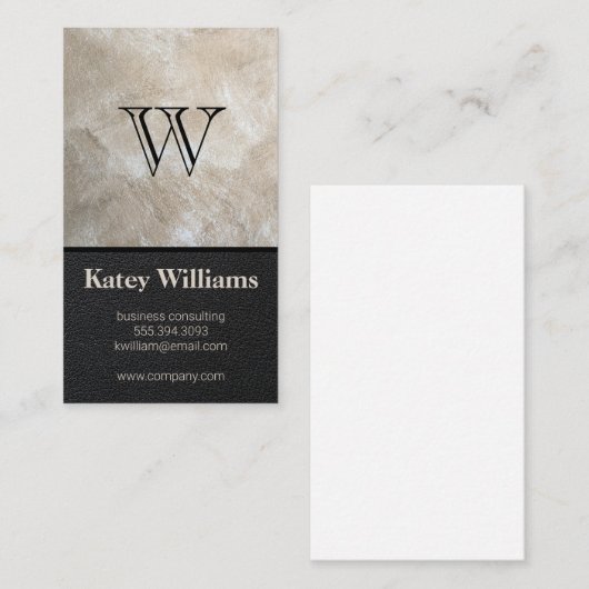 Monogram | Executive | Leder Visitekaartje (Voorkant / Achterkant)