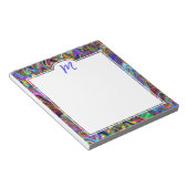 Monogram Exuberant Kleur Zigzag Abstract Blocnote (Schuin)