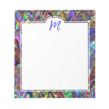 Monogram Exuberant Kleur Zigzag Abstract Blocnote