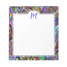 Monogram Exuberant Kleur Zigzag Abstract Blocnote