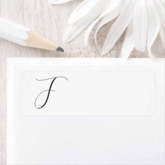 Monogram F-adreslabel personaliseren Etiket (Insitu)