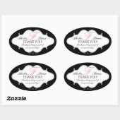 Monogram F Bruiloft Dank u Stickers Ovaal (Vel)