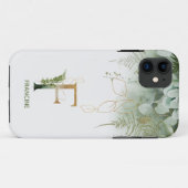 Monogram F Elegant Greenery Hoesje-Mate iPhone Cas Case-Mate iPhone Case (Achterkant (horizontaal))