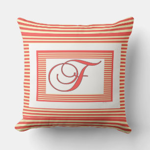 Monogram F Family Crest Initiaal Outdoor Kussen