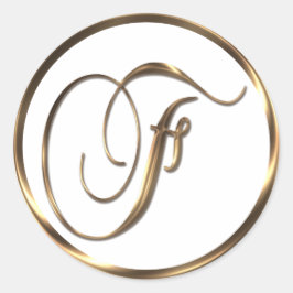 Monogram F Faux Bronze Ronde Sticker