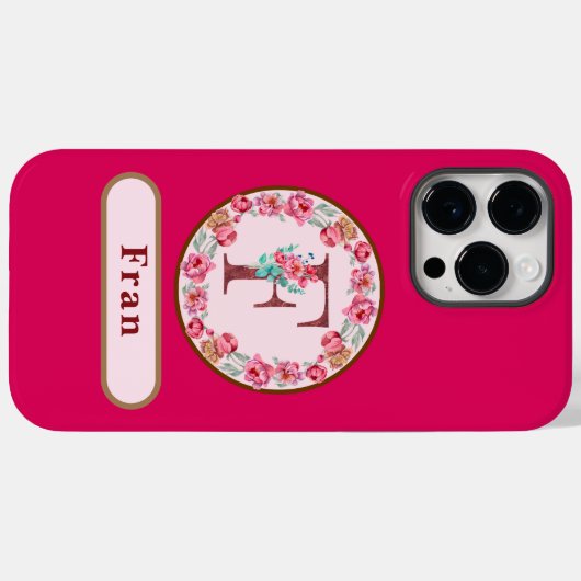  Monogram F Floral Case-Mate iPhone Case (Achterkant (horizontaal))
