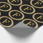 Monogram F goud Cadeaupapier (Hoek)