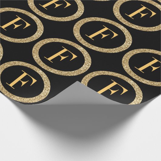 Monogram F goud Cadeaupapier (Hoek)