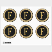Monogram F goud Ronde Sticker (Vel)