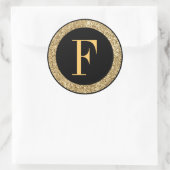Monogram F goud Ronde Sticker (Tas)