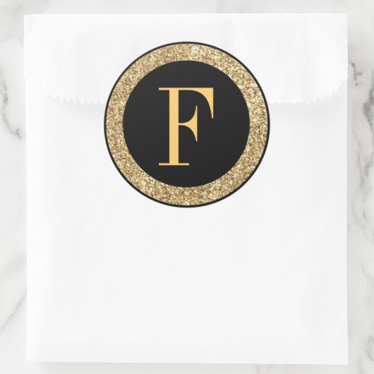 Monogram F goud Ronde Sticker (Tas)