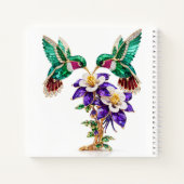 Monogram F Gouden Kolibrie Bruiloftsgeschenk Notitieboek (Achterkant)