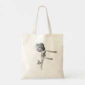 Monogram F Handgeschreven met Roos Tote Bag (Achterkant)