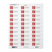 Monogram F Harten Rood Wit Weddenschap Kleuren Ter Etiket (Full Sheet)