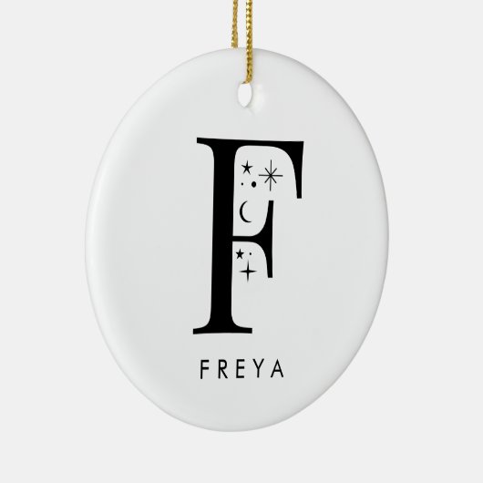 Monogram F hemelse naam Keramisch Ornament (Rechts)