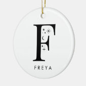 Monogram F hemelse naam Keramisch Ornament (Links)