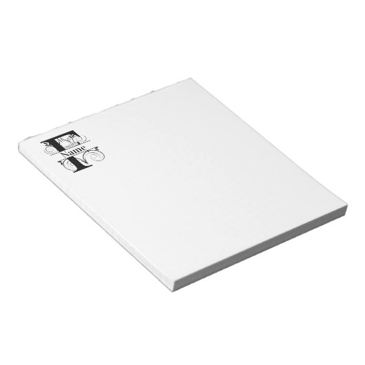 Monogram F Initiaal Briefpapier Notitieblok (Schuin)