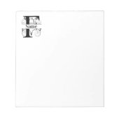 Monogram F Initiaal Briefpapier Notitieblok (Voorkant)