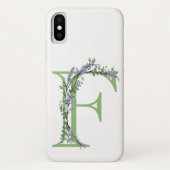 Monogram F lavender Eucalyptus Case-Mate iPhone Case (Achterkant)
