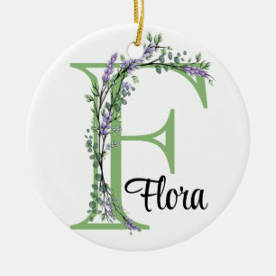 Monogram F lavender Eucalyptus Poster Keramisch Ornament