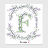 Monogram F lavender Eucalyptus Sticker (Vel)