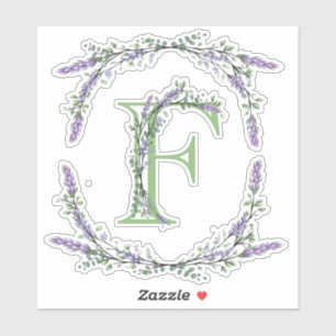 Monogram F lavender Eucalyptus Sticker