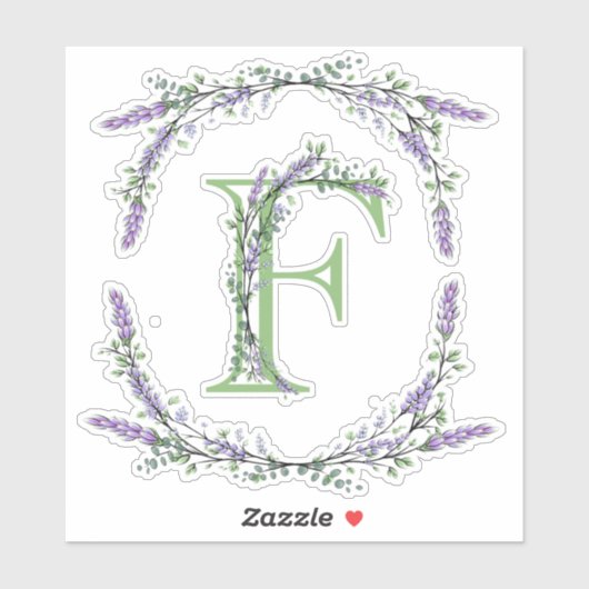 Monogram F lavender Eucalyptus Sticker (Vel)