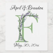 Monogram F lavender Eucalyptus Wijn Etiket (Enkel label)