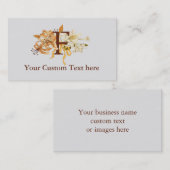 Monogram "F" met Sjabloon van  Lilies Visitekaartje (Voorkant / Achterkant)