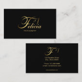 Monogram F Paarden in goudkleur Visitekaartje (Voorkant / Achterkant)