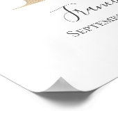 Monogram F Roze Witte Bloem Gouden Letter Babykame Poster (Hoek)