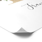 Monogram F Roze witte Floral Gold Letter Neursery Poster (Hoek)