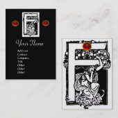 MONOGRAM F, RUBY Pearl Paper Visitekaartje (Voorkant / Achterkant)