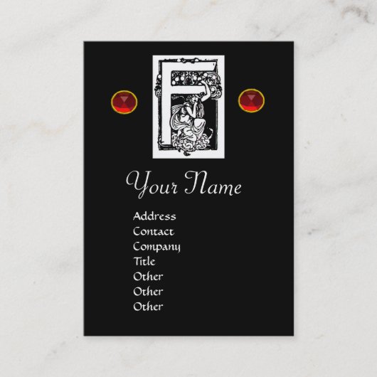 MONOGRAM F, RUBY VISITEKAARTJE (Voorkant)