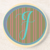 Monogram F Sandstone Onderzetter (Voorkant)