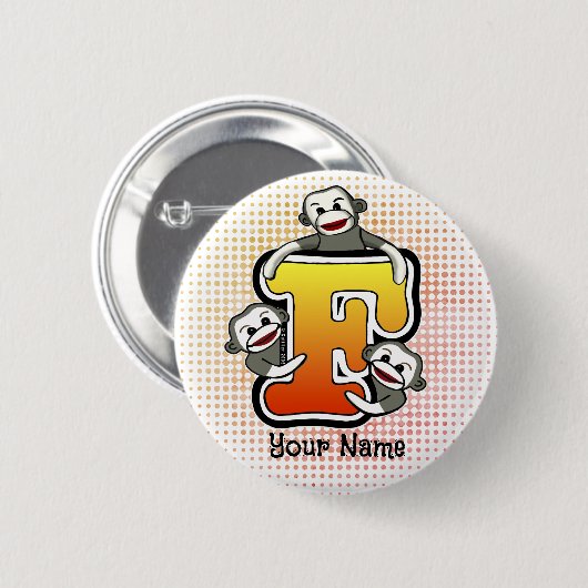 Monogram F sokaap Ronde Button 5,7 Cm (Voorkant /achterkant)