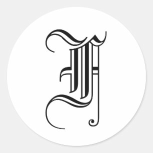 Monogram F Sticker Oude Engelse Stijl