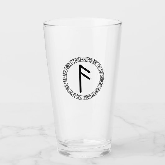 Monogram F - Viking stijl - pint glas (Voorkant)