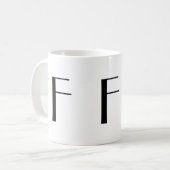 Monogram F zwarte en witte, moderne koffie-Mok Koffiemok (Voorkant links)