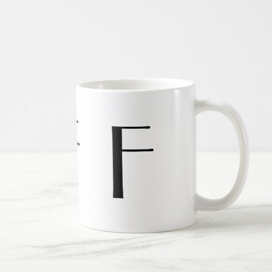 Monogram F zwarte en witte, moderne koffie-Mok Koffiemok (Rechts)