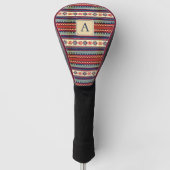 Monogram Fair Isle Golf Driver Hoofddeksel Cadeau Golfheadcover (Voorkant)