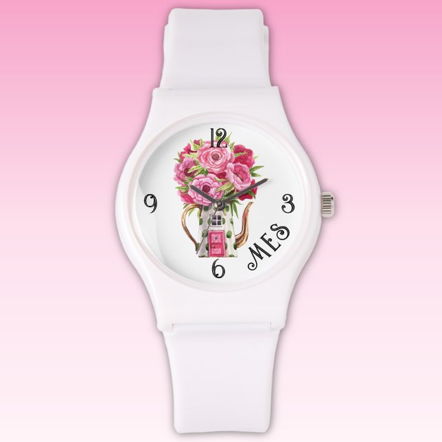 Monogram, Fairytale Cottage Witte Siliconen Bandje Horloge (Creator heeft geüpload)