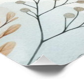 Monogram Fall laat waterverf pastelkleur achter Perfect Poster (Hoek)