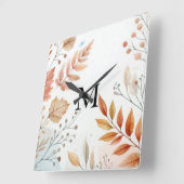Monogram Fall laat waterverf pastelkleur achter Vierkante Klok (Hoek)