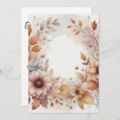 Monogram Fall leaves and flowers watercolor  Kaart (Voorkant / Achterkant)