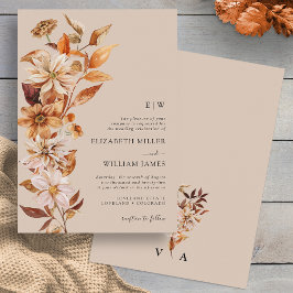 Monogram Fall Wedding Uitnodiging
